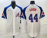Men's Atlanta Braves #44 Hank Aaron White 2023 City Connect Cool Base Stitched Jerseys,baseball caps,new era cap wholesale,wholesale hats