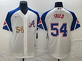 Men's Atlanta Braves #54 Max Fried Number White 2023 City Connect Cool Base Stitched Jersey,baseball caps,new era cap wholesale,wholesale hats