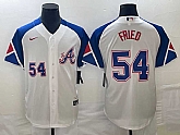 Men's Atlanta Braves #54 Max Fried Number White 2023 City Connect Cool Base Stitched Jerseys,baseball caps,new era cap wholesale,wholesale hats