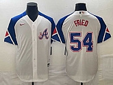Men's Atlanta Braves #54 Max Fried White 2023 City Connect Cool Base Stitched Jersey,baseball caps,new era cap wholesale,wholesale hats