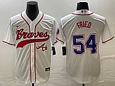 Men's Atlanta Braves #54 Max Fried White Cool Base With Patch Stitched Baseball Jersey,baseball caps,new era cap wholesale,wholesale hats