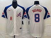 Men's Atlanta Braves #8 Eddie Rosario Number White 2023 City Connect Cool Base Stitched Jersey,baseball caps,new era cap wholesale,wholesale hats