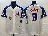 Men's Atlanta Braves #8 Eddie Rosario Number White 2023 City Connect Cool Base Stitched Jerseys,baseball caps,new era cap wholesale,wholesale hats