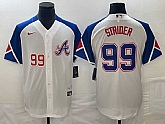 Men's Atlanta Braves #99 Spencer Strider Number White 2023 City Connect Cool Base Stitched Jerseys,baseball caps,new era cap wholesale,wholesale hats