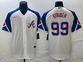 Men's Atlanta Braves #99 Spencer Strider White 2023 City Connect Cool Base Stitched Jersey,baseball caps,new era cap wholesale,wholesale hats