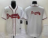 Men's Atlanta Braves White Team Big Logo Cool Base Stitched Baseball Jersey,baseball caps,new era cap wholesale,wholesale hats