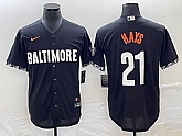 Men's Baltimore Orioles #21 Austin Hays Black 2023 City Connect Cool Base Stitched Jersey,baseball caps,new era cap wholesale,wholesale hats