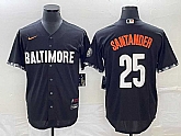 Men's Baltimore Orioles #25 Anthony Santander Black 2023 City Connect Cool Base Stitched Jersey,baseball caps,new era cap wholesale,wholesale hats
