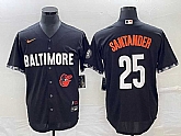 Men's Baltimore Orioles #25 Anthony Santander Black 2023 City Connect Cool Base Stitched Jerseys,baseball caps,new era cap wholesale,wholesale hats