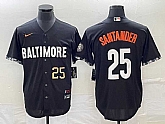 Men's Baltimore Orioles #25 Anthony Santander Number Black 2023 City Connect Cool Base Stitched Jersey,baseball caps,new era cap wholesale,wholesale hats