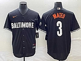 Men's Baltimore Orioles #3 Jorge Mateo Black 2023 City Connect Cool Base Stitched Jersey,baseball caps,new era cap wholesale,wholesale hats