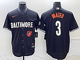 Men's Baltimore Orioles #3 Jorge Mateo Black 2023 City Connect Cool Base Stitched Jerseys,baseball caps,new era cap wholesale,wholesale hats