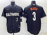 Men's Baltimore Orioles #3 Jorge Mateo Number Black 2023 City Connect Cool Base Stitched Jersey,baseball caps,new era cap wholesale,wholesale hats