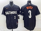 Men's Baltimore Orioles #3 Jorge Mateo Number Black 2023 City Connect Cool Base Stitched Jerseys,baseball caps,new era cap wholesale,wholesale hats