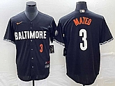 Men's Baltimore Orioles #3 Jorge Mateo Number Black 2023 City Connect Cool Base Stitched MLB Jerseys,baseball caps,new era cap wholesale,wholesale hats