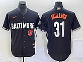 Men's Baltimore Orioles #31 Cedric Mullins Black 2023 City Connect Cool Base Stitched Jersey,baseball caps,new era cap wholesale,wholesale hats
