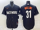 Men's Baltimore Orioles #31 Cedric Mullins Black 2023 City Connect Cool Base Stitched Jerseys,baseball caps,new era cap wholesale,wholesale hats