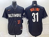 Men's Baltimore Orioles #31 Cedric Mullins Number Black 2023 City Connect Cool Base Stitched Jersey,baseball caps,new era cap wholesale,wholesale hats