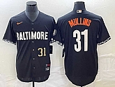 Men's Baltimore Orioles #31 Cedric Mullins Number Black 2023 City Connect Cool Base Stitched Jerseys,baseball caps,new era cap wholesale,wholesale hats