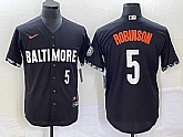 Men's Baltimore Orioles #5 Brooks Robinson Number Black 2023 City Connect Cool Base Stitched Jerseys,baseball caps,new era cap wholesale,wholesale hats