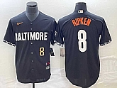 Men's Baltimore Orioles #8 Cal Ripken Jr Number Black 2023 City Connect Cool Base Stitched Jersey,baseball caps,new era cap wholesale,wholesale hats