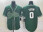 Men's Boston Celtics #0 Jayson Tatum Green With Patch Stitched Baseball Jersey,baseball caps,new era cap wholesale,wholesale hats