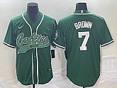 Men's Boston Celtics #7 Jaylen Brown Green With Patch Stitched Baseball Jersey,baseball caps,new era cap wholesale,wholesale hats