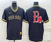 Men's Boston Red Sox Big Logo Black Gold Nike Cooperstown Legend V Neck Jersey,baseball caps,new era cap wholesale,wholesale hats