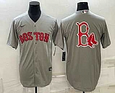 Men's Boston Red Sox Big Logo Grey Stitched MLB Cool Base Nike Jersey,baseball caps,new era cap wholesale,wholesale hats