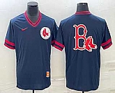 Men's Boston Red Sox Big Logo Navy Blue Nike Cooperstown Collection Legend V Neck Jersey,baseball caps,new era cap wholesale,wholesale hats