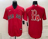 Men's Boston Red Sox Big Logo Red Stitched MLB Cool Base Nike Jersey,baseball caps,new era cap wholesale,wholesale hats