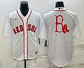 Men's Boston Red Sox Big Logo White Stitched MLB Cool Base Nike Jersey,baseball caps,new era cap wholesale,wholesale hats