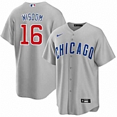 Men's Chicago Cubs #16 Patrick Wisdom Gray Cool Base Stitched Baseball Jersey Dzhi,baseball caps,new era cap wholesale,wholesale hats