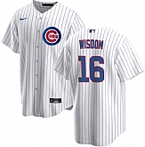 Men's Chicago Cubs #16 Patrick Wisdom White Cool Base Stitched Baseball Jersey Dzhi,baseball caps,new era cap wholesale,wholesale hats