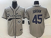 Men's Chicago White Sox #45 Michael Jordan Grey Cool Base Stitched Baseball Jersey,baseball caps,new era cap wholesale,wholesale hats