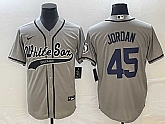 Men's Chicago White Sox #45 Michael Jordan Grey Cool Base Stitched Jersey,baseball caps,new era cap wholesale,wholesale hats