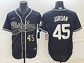Men's Chicago White Sox #45 Michael Jordan Number Black Cool Base Stitched Baseball Jersey,baseball caps,new era cap wholesale,wholesale hats