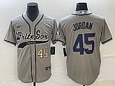 Men's Chicago White Sox #45 Michael Jordan Number Grey Cool Base Stitched Baseball Jersey,baseball caps,new era cap wholesale,wholesale hats