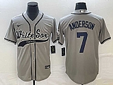 Men's Chicago White Sox #7 Tim Anderson Grey Cool Base Stitched Baseball Jersey,baseball caps,new era cap wholesale,wholesale hats