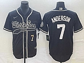 Men's Chicago White Sox #7 Tim Anderson Number Black Cool Base Stitched Baseball Jersey,baseball caps,new era cap wholesale,wholesale hats