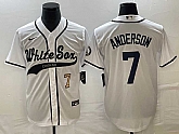 Men's Chicago White Sox #7 Tim Anderson Number White Cool Base Stitched Baseball Jersey,baseball caps,new era cap wholesale,wholesale hats
