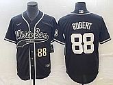 Men's Chicago White Sox #88 Luis Robert Number Black Cool Base Stitched Baseball Jersey,baseball caps,new era cap wholesale,wholesale hats