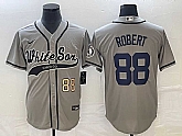 Men's Chicago White Sox #88 Luis Robert Number Grey Cool Base Stitched Baseball Jersey,baseball caps,new era cap wholesale,wholesale hats