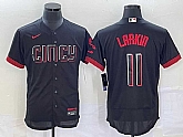 Men's Cincinnati Reds #11 Barry Larkin Black 2023 City Connect Flex Base Stitched Jersey,baseball caps,new era cap wholesale,wholesale hats