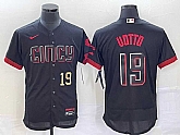 Men's Cincinnati Reds #19 Joey Votto Number Black 2023 City Connect Flex Base Stitched Jersey,baseball caps,new era cap wholesale,wholesale hats