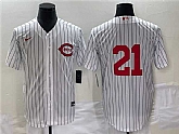 Men's Cincinnati Reds #21 Hunter Greene White Field of Dreams Stitched Baseball Jersey,baseball caps,new era cap wholesale,wholesale hats