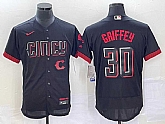 Men's Cincinnati Reds #30 Ken Griffey Jr Black 2023 City Connect Flex Base Stitched Jerseys,baseball caps,new era cap wholesale,wholesale hats