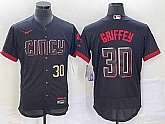 Men's Cincinnati Reds #30 Ken Griffey Jr Number Black 2023 City Connect Flex Base Stitched Jersey,baseball caps,new era cap wholesale,wholesale hats