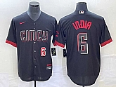 Men's Cincinnati Reds #6 Jonathan India Number Black 2023 City Connect With Patch Stitched Jersey,baseball caps,new era cap wholesale,wholesale hats
