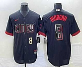 Men's Cincinnati Reds #8 Joe Morgan Number Black 2023 City Connect Cool Base Stitched Jerseys,baseball caps,new era cap wholesale,wholesale hats